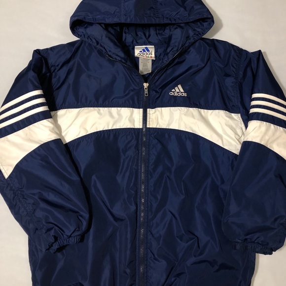 blue adidas puffer jacket